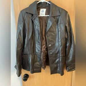 Firenze womens (46) brown leather jacket